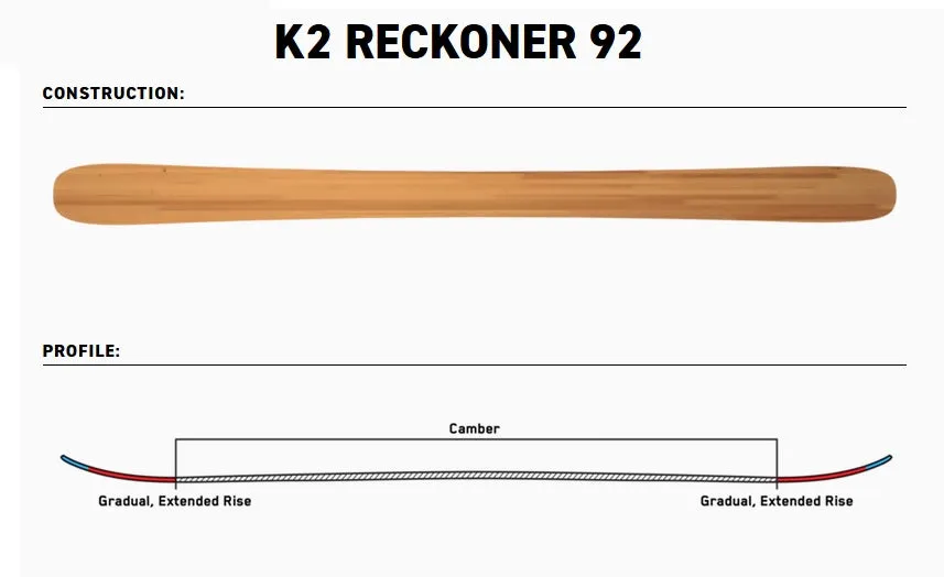 2023 K2 Reckoner 92 Snow Skis with QuickClik 10 bindings