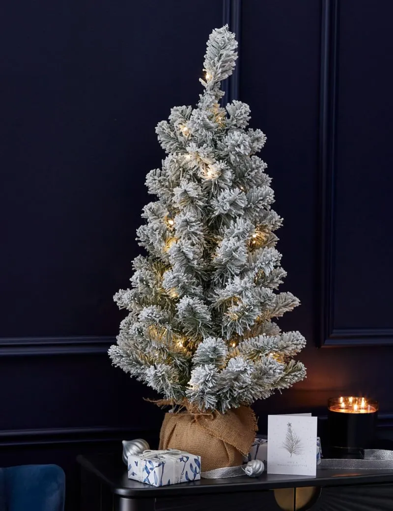 3ft Pre-Lit Snowy Christmas Tree