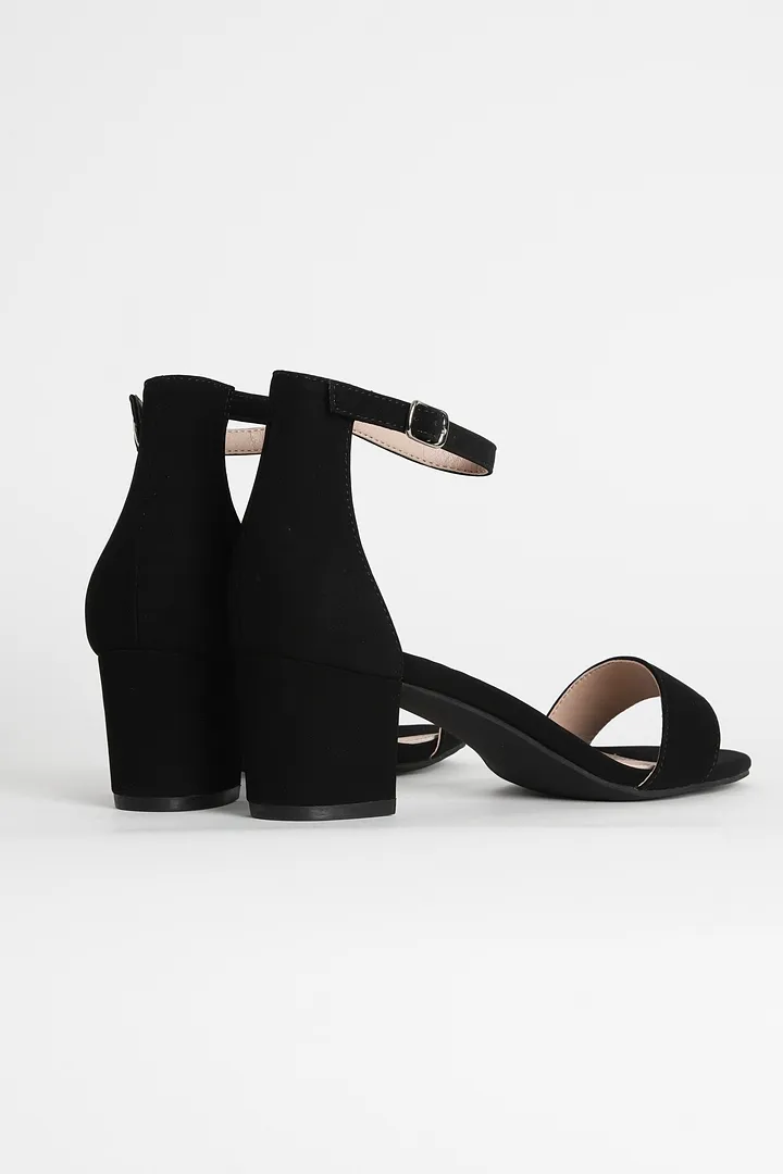 Ankle Strap Low Block Heels