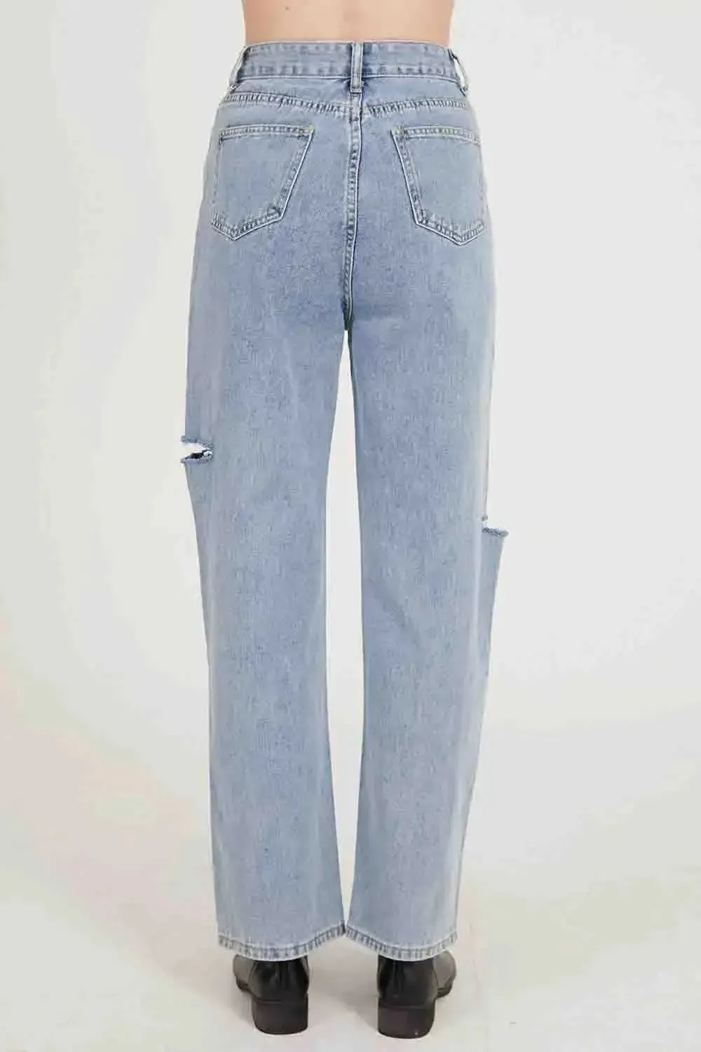 Ariana Wrap Front Fly Wide Leg Jeans