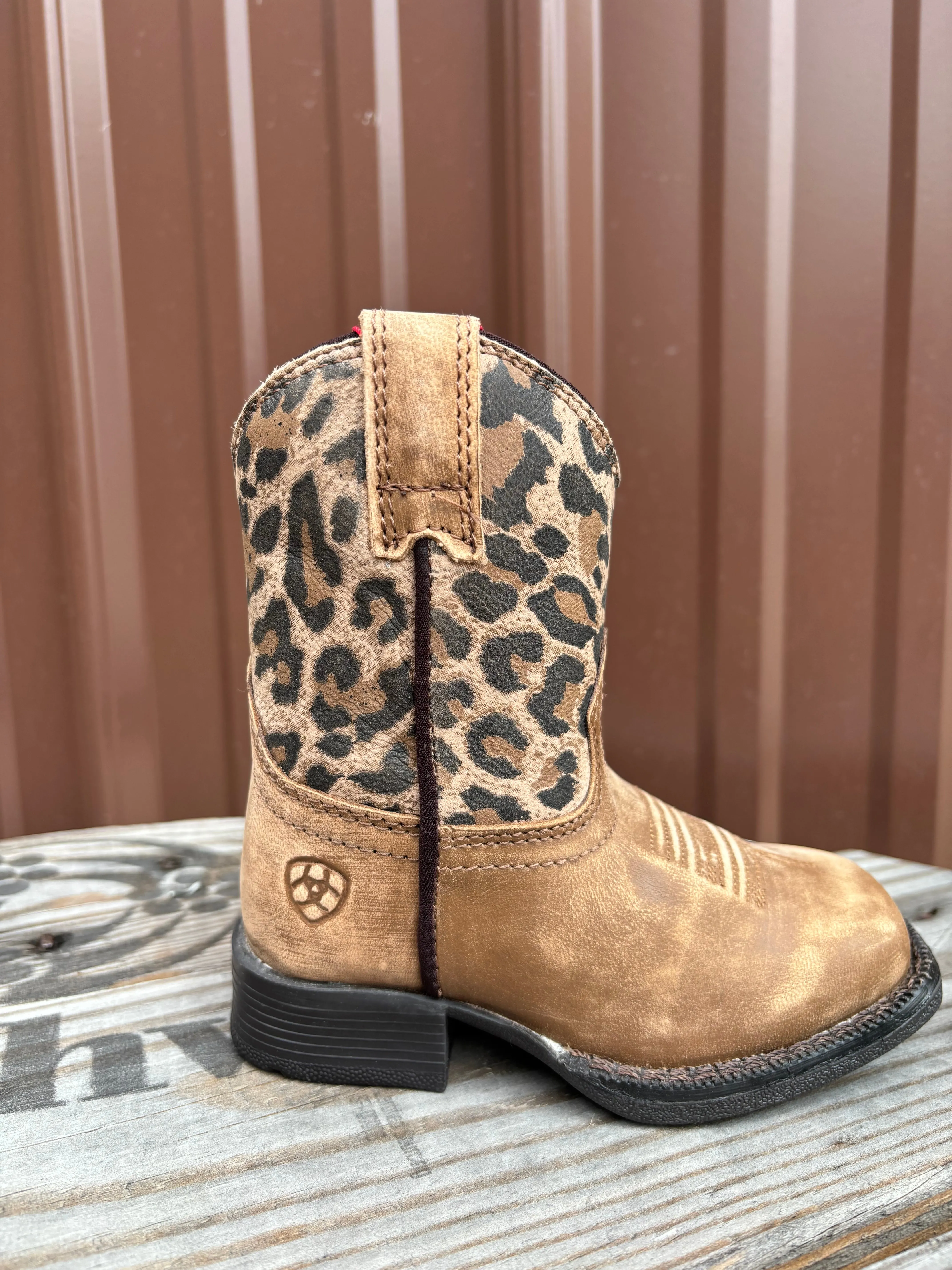 Ariat Lil' Stomper Toddler Savanna Brown Leopard Print Western Cowboy Boot A441003475