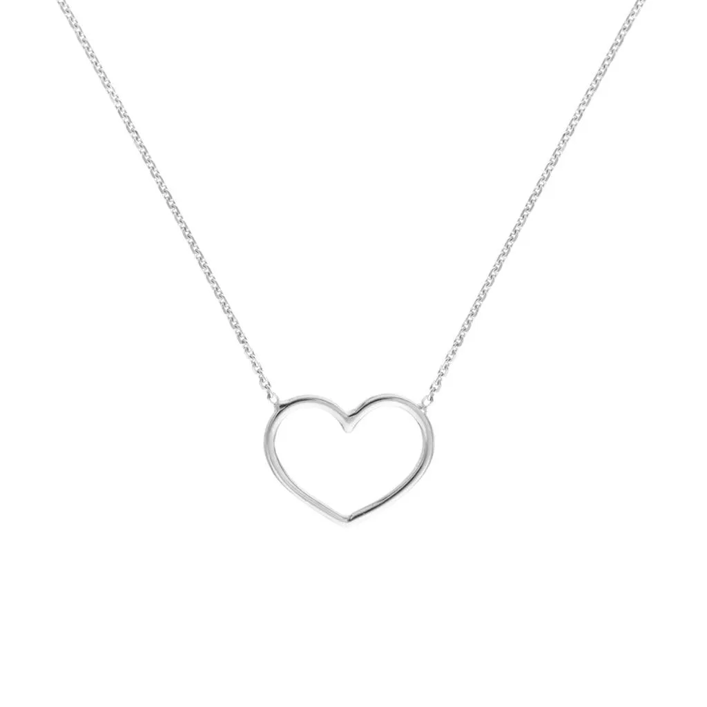 Aura by Martin Binder White Gold Open Heart Necklace