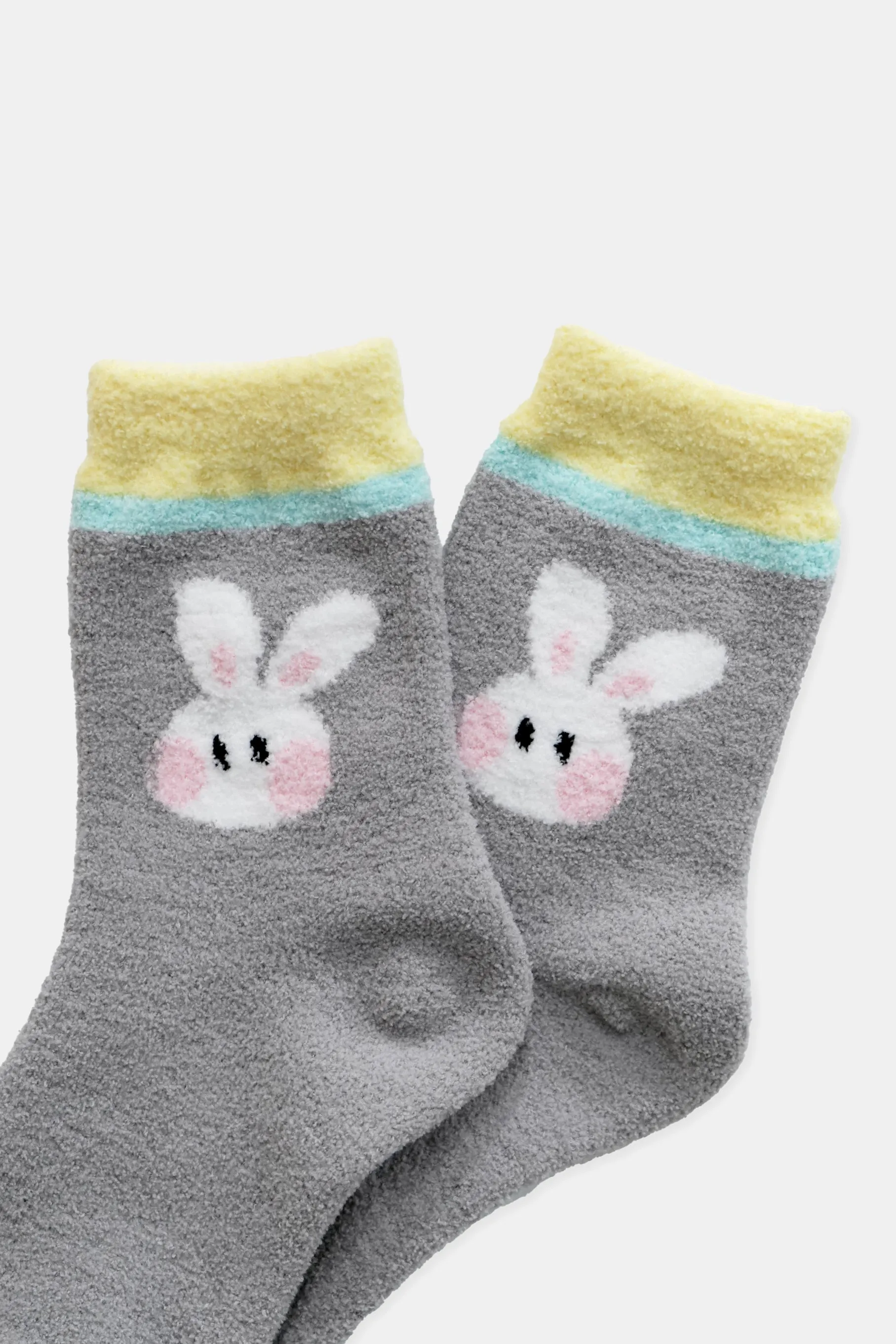 Blushing Rabbit Furry Socks, Grey