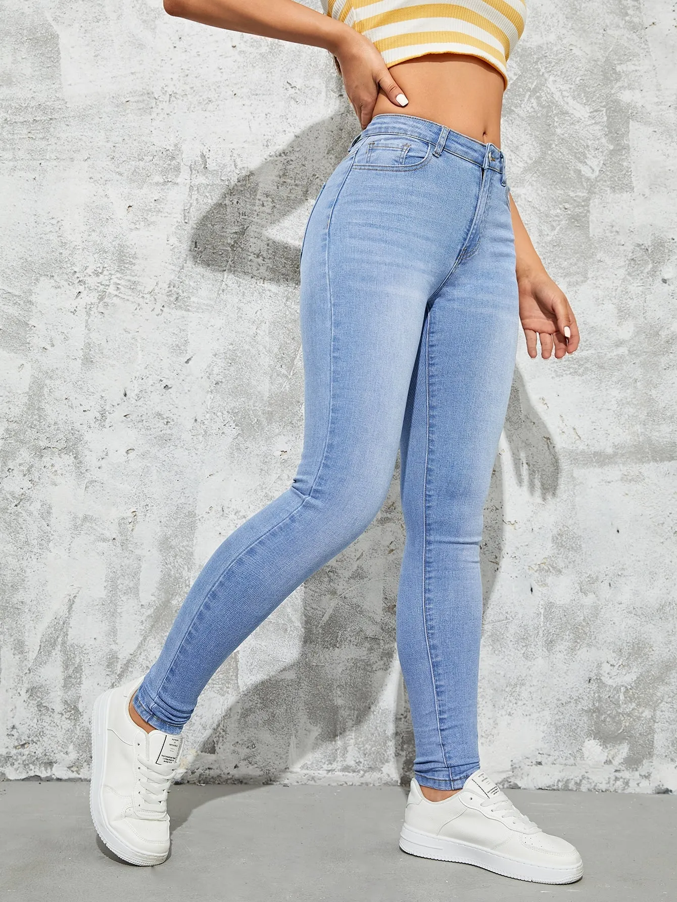 Button Fly Low Rise Skinny Jeans