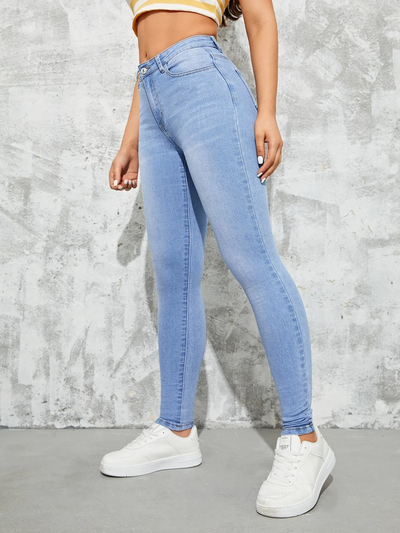 Button Fly Low Rise Skinny Jeans