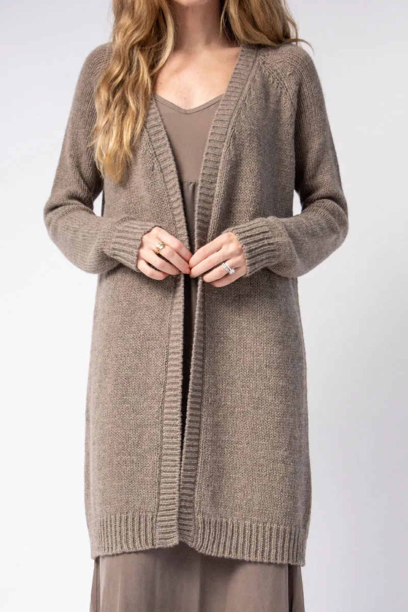 Cashmere Duster Cardigan in Brownish