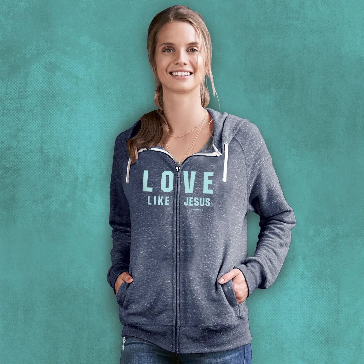 Cherished Girl Grace & Truth Love Like Jesus Christian Long Sleeve Hoodie T-Shirt