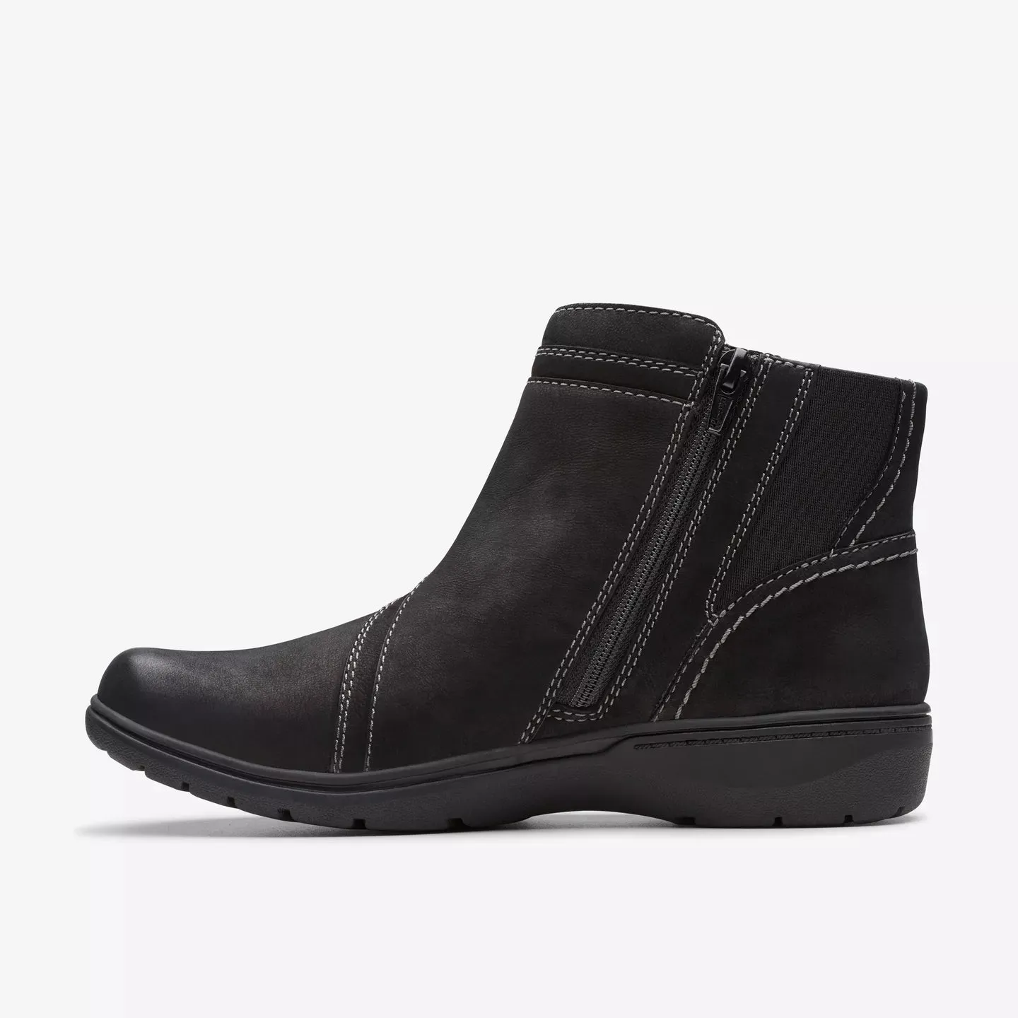 Clarks Women's Carleigh Style Nubuck Ankle Boot in Black