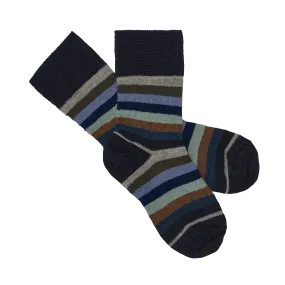 Classic Striped Socks – dark navy/multi stripe