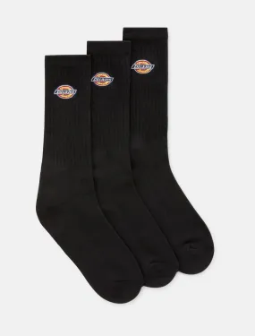 Dickies Unisex socks with Valey Grove logo DK0A4X82BLK black pack of 3 pairs 