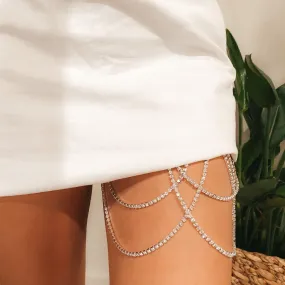 Drippin Glam Rhinestone Leg Chain