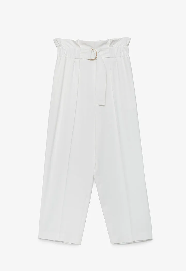 Elasticated High Waist Solid Trouser