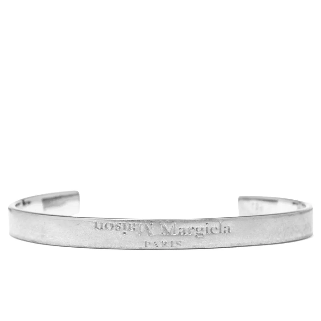 Flipped Logo Cuff Bracelet - Palladio Burattato