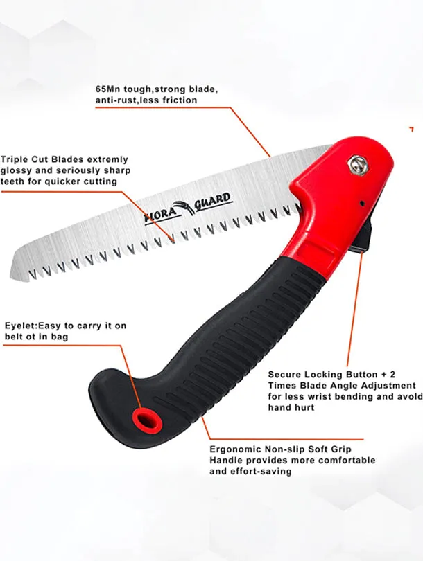 Folding Hand Saw, Camping/Pruning Saw with Rugged 7" Professional Folding Saw