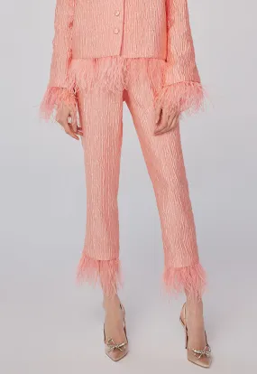 Fringed Ankle Textured Trouser