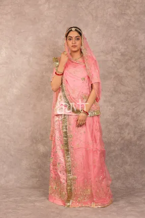 Gajri Pink Zardozi work Poshak