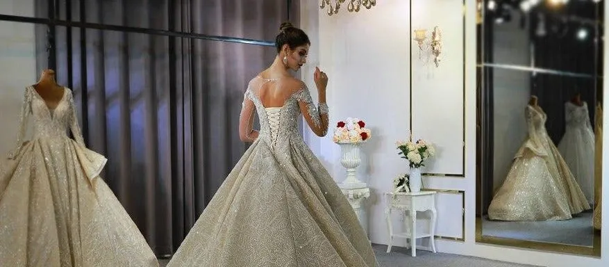 Heavy Beading Work Wedding Dress