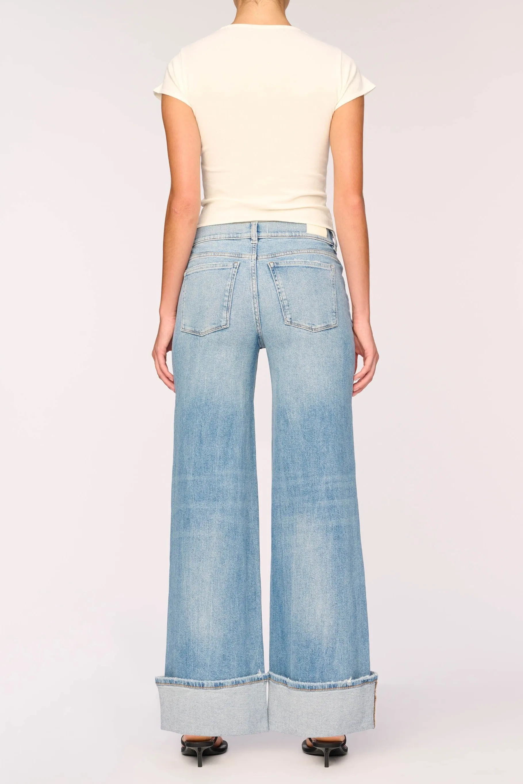 Hepburn Wide Leg Cuffed Jeans