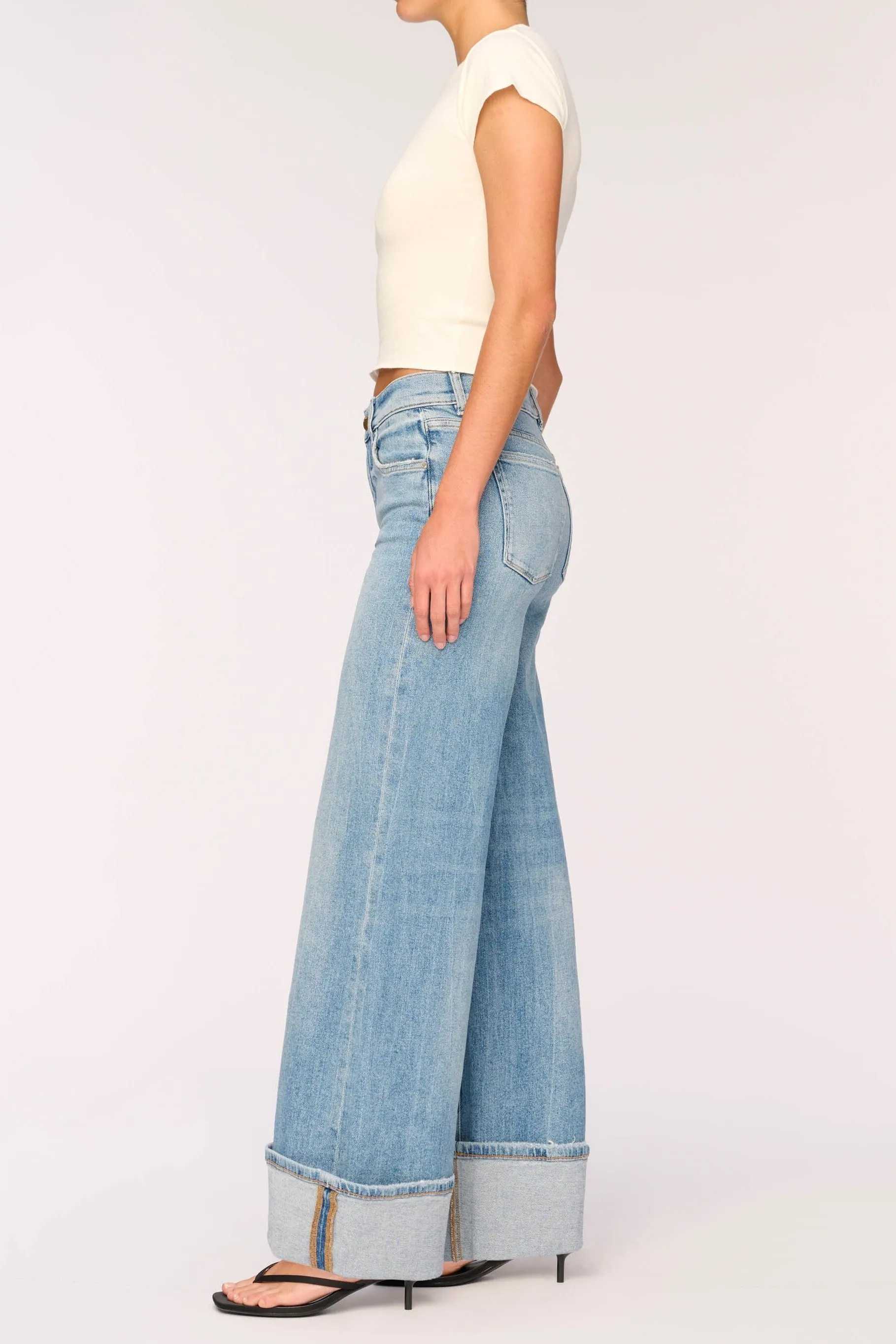 Hepburn Wide Leg Cuffed Jeans