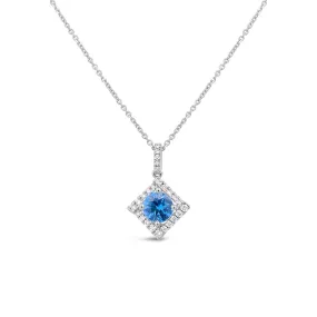 Irisa by Martin Binder Blue Zircon & Diamond Square Necklace