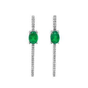 Irisa by Martin Binder Emerald & Diamond Bar Earrings