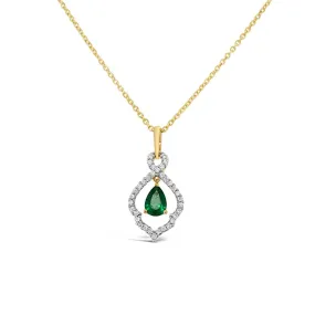 Irisa by Martin Binder Emerald & Diamond Open Frame Necklace