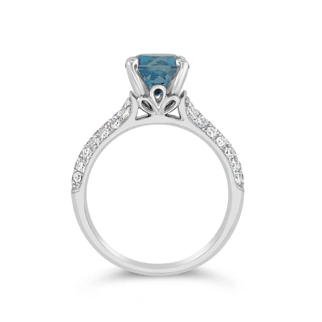 Irisa by Martin Binder London Blue Topaz & Diamond Pave Ring