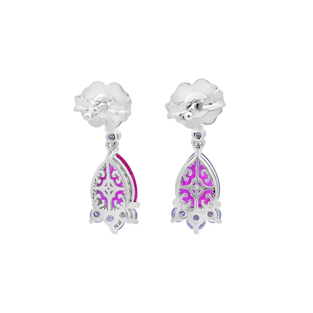 Irisa by Martin Binder Pear Ruby & Diamond Dangle Earrings