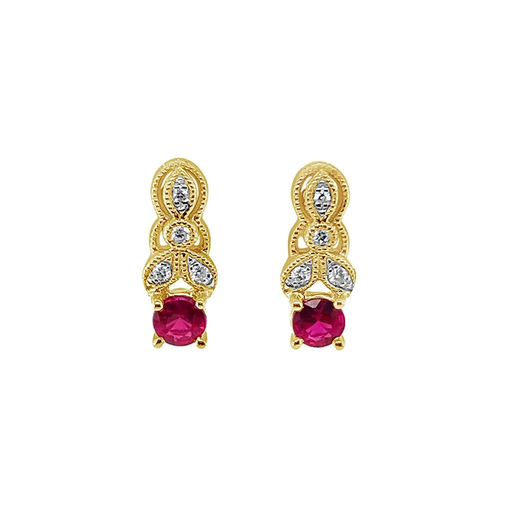 Irisa by Martin Binder Ruby & Diamond Filigree Earrings