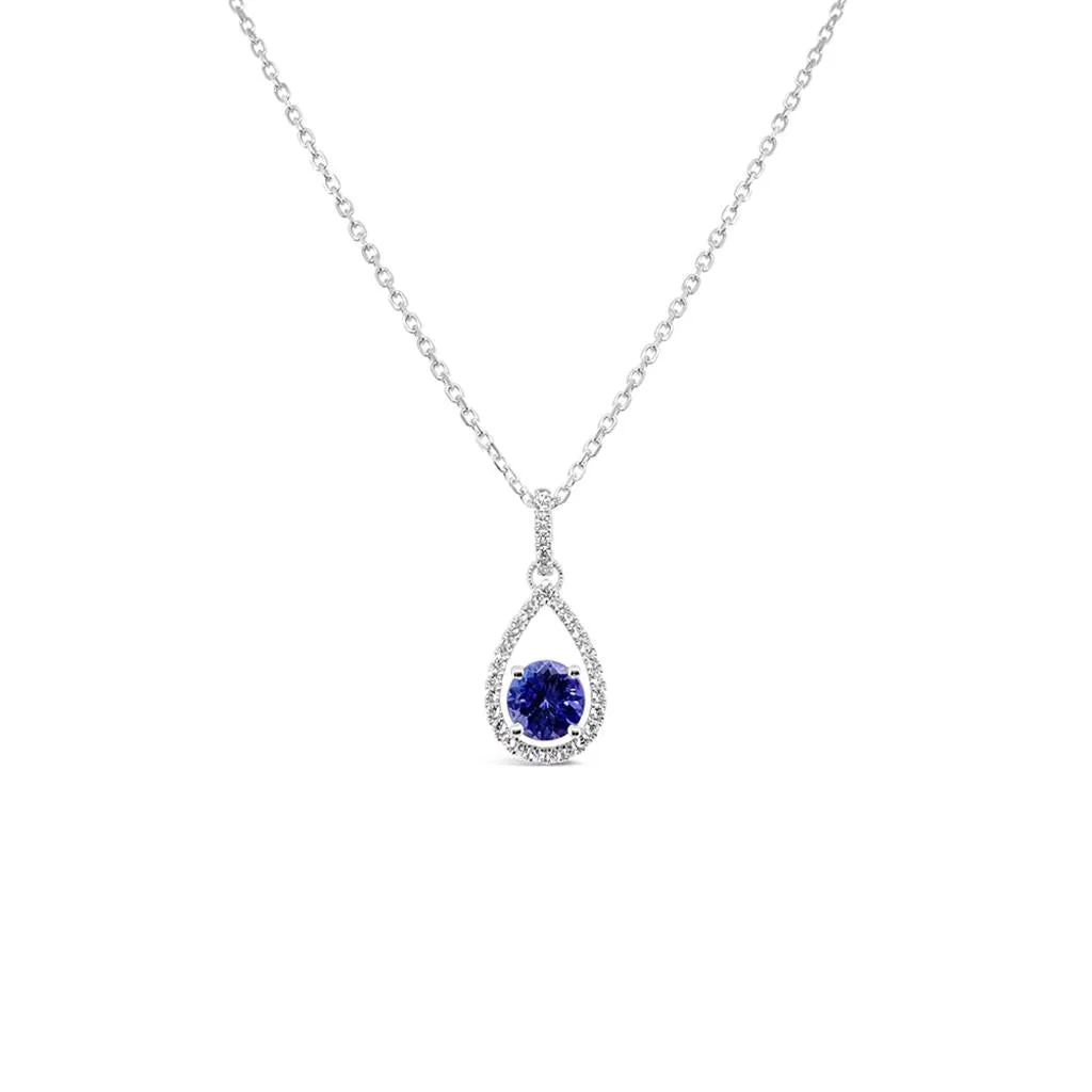 Irisa by Martin Binder Tanzanite & Diamond Teardrop Pendant Necklace