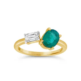 Irisa by Martin Binder Toi Et Moi Emerald & Diamond Ring