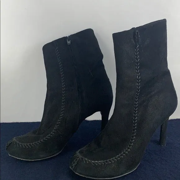 John Galliano Black Suede Ankle Booties