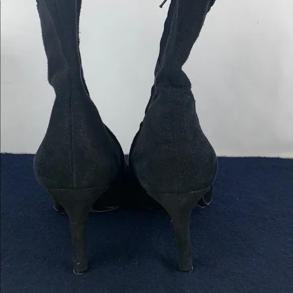 John Galliano Black Suede Ankle Booties