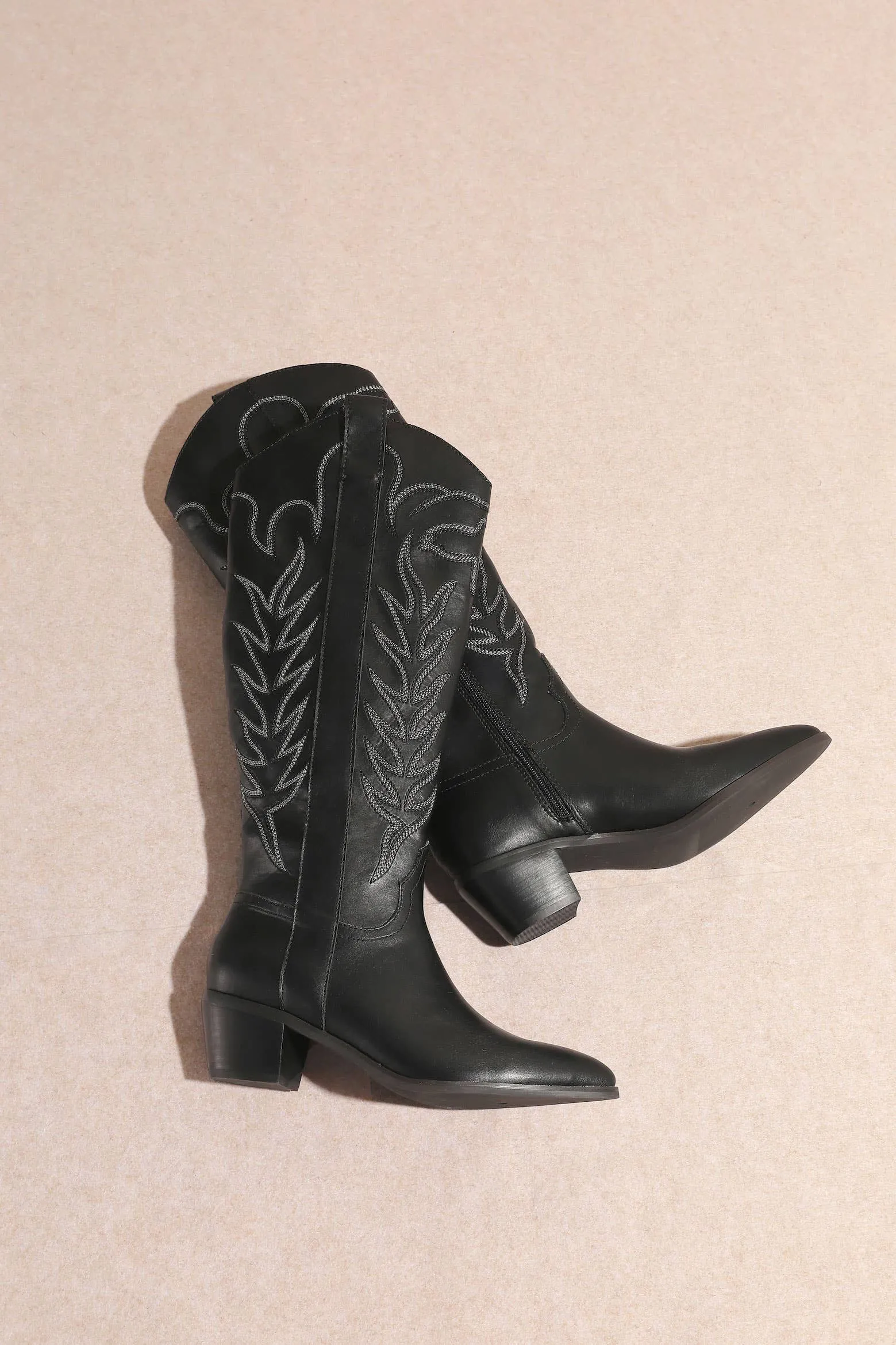 Miracle Miles Inlay Cowgirl Boot | Black