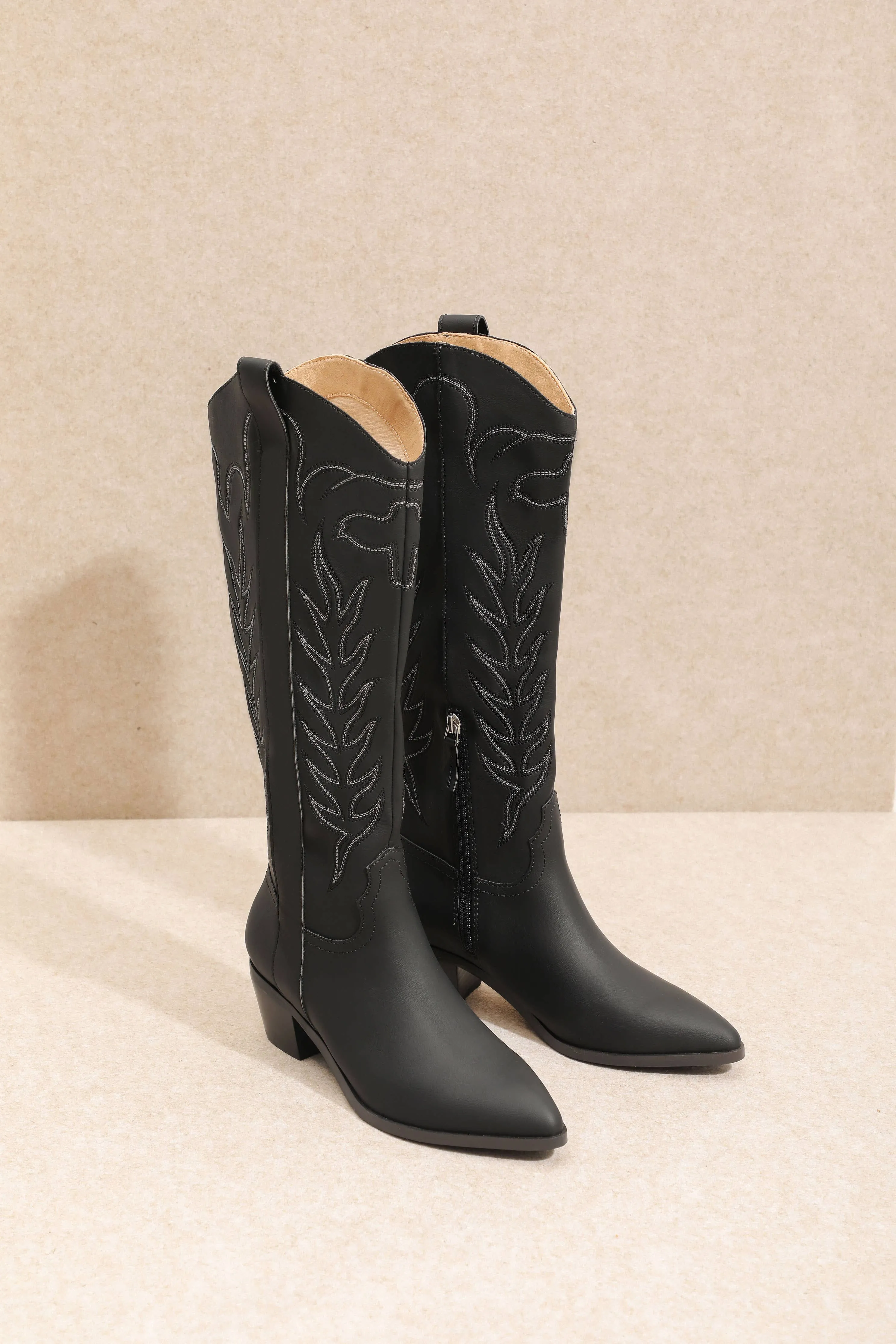 Miracle Miles Inlay Cowgirl Boot | Black