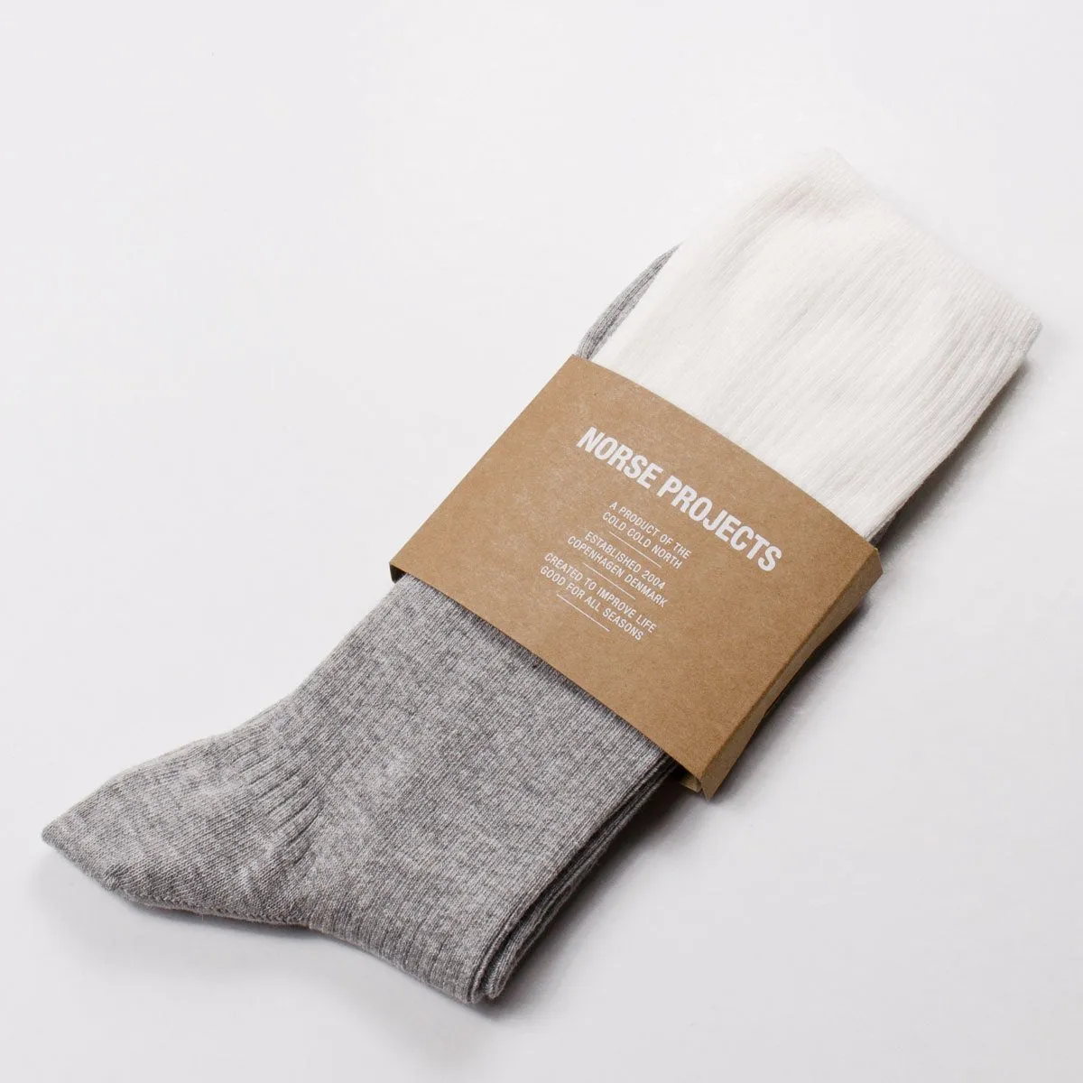 Norse Projects - Bjarki Colour Block Socks - Ecru