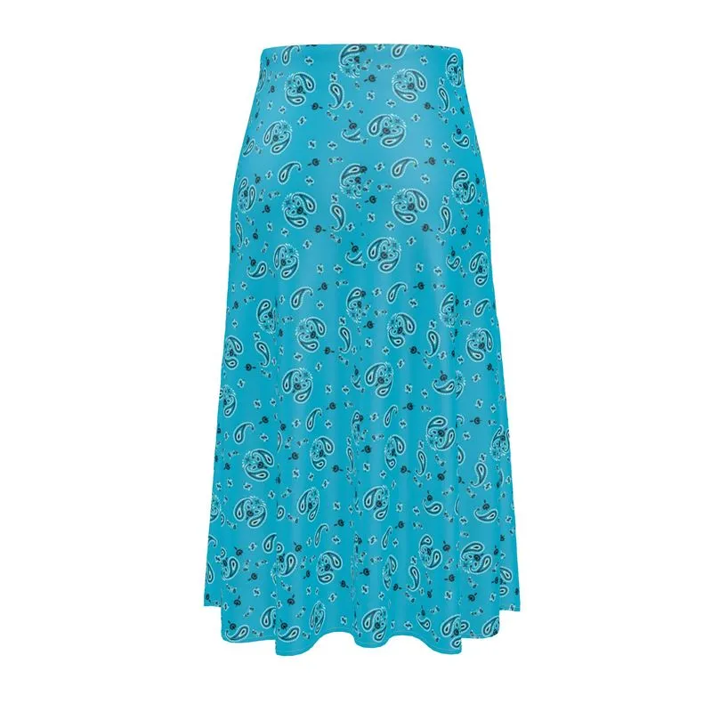 Paisley Blue Midi Skirt