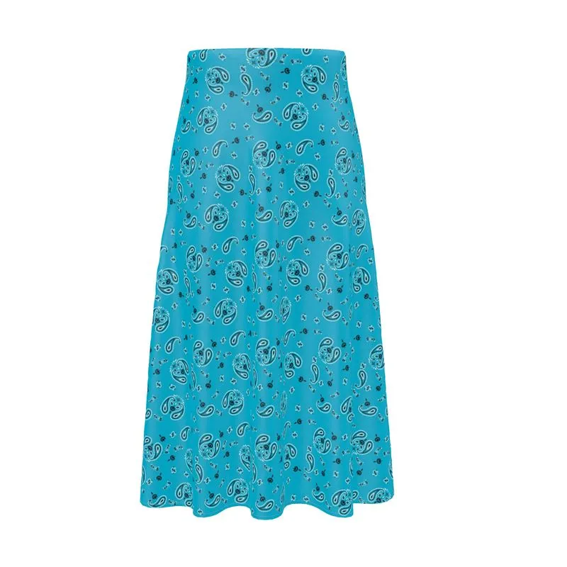 Paisley Blue Midi Skirt