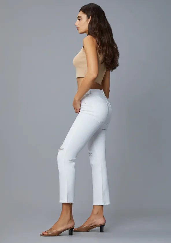 Patti Straight in White Distressed