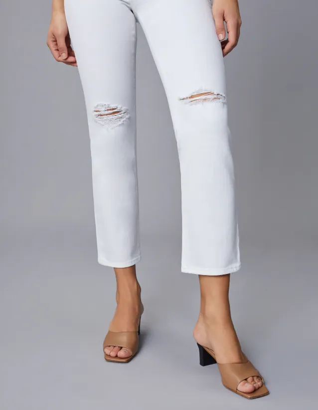 Patti Straight in White Distressed