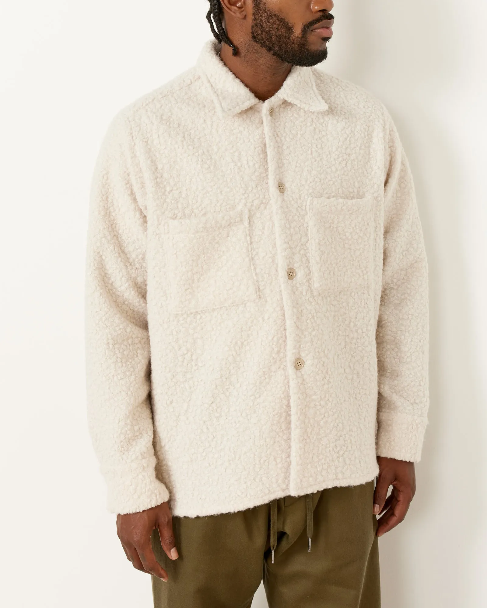 Porto Shirt Long Sleeve in Sherpa Snow