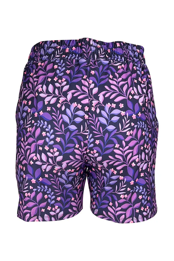 Purple Petals Jogger Shorts