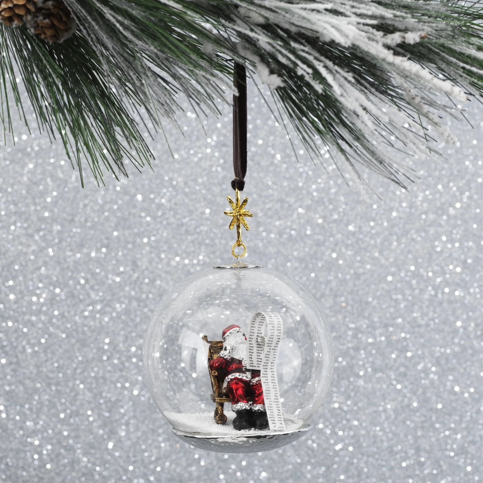 Santa Snow Globe Ornament