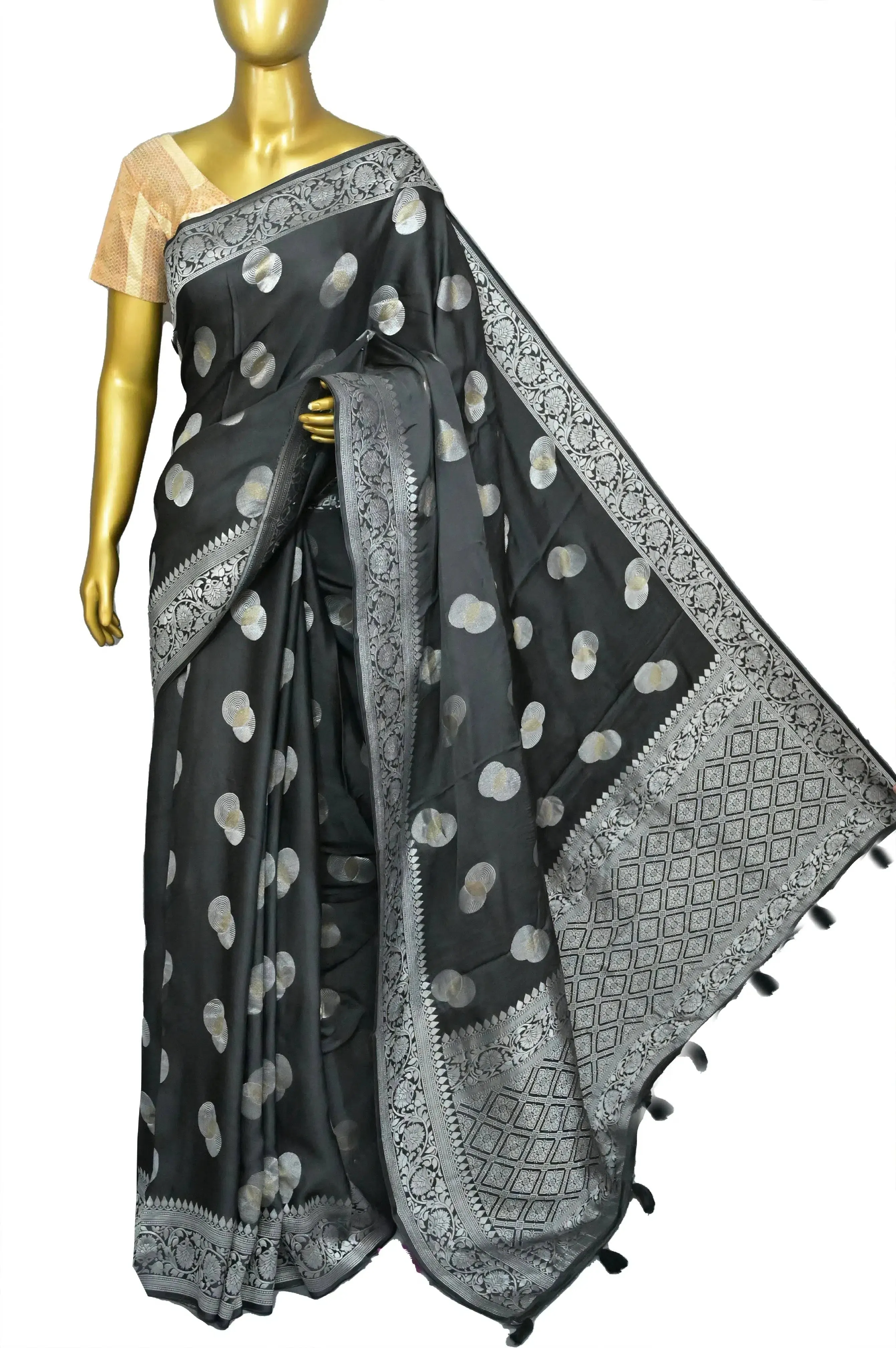 Slate Color Satin Silk Saree