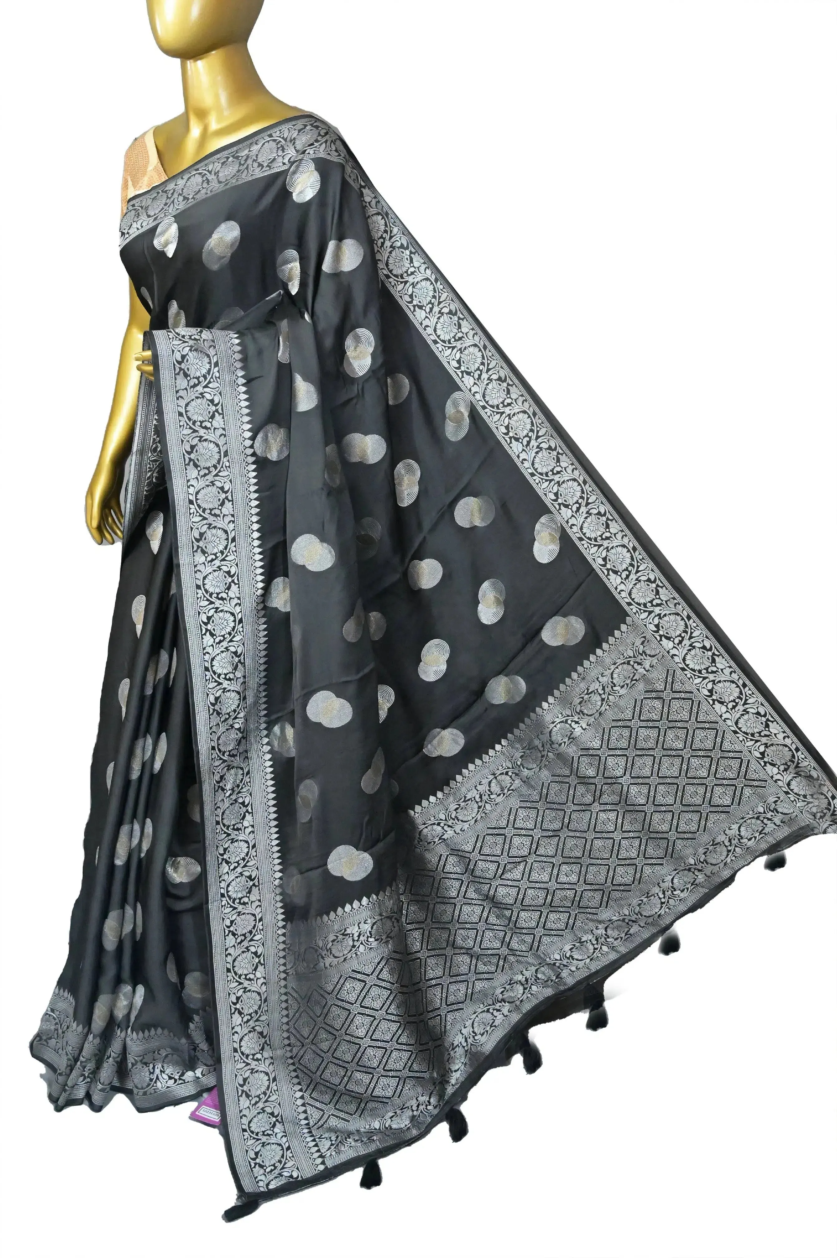 Slate Color Satin Silk Saree