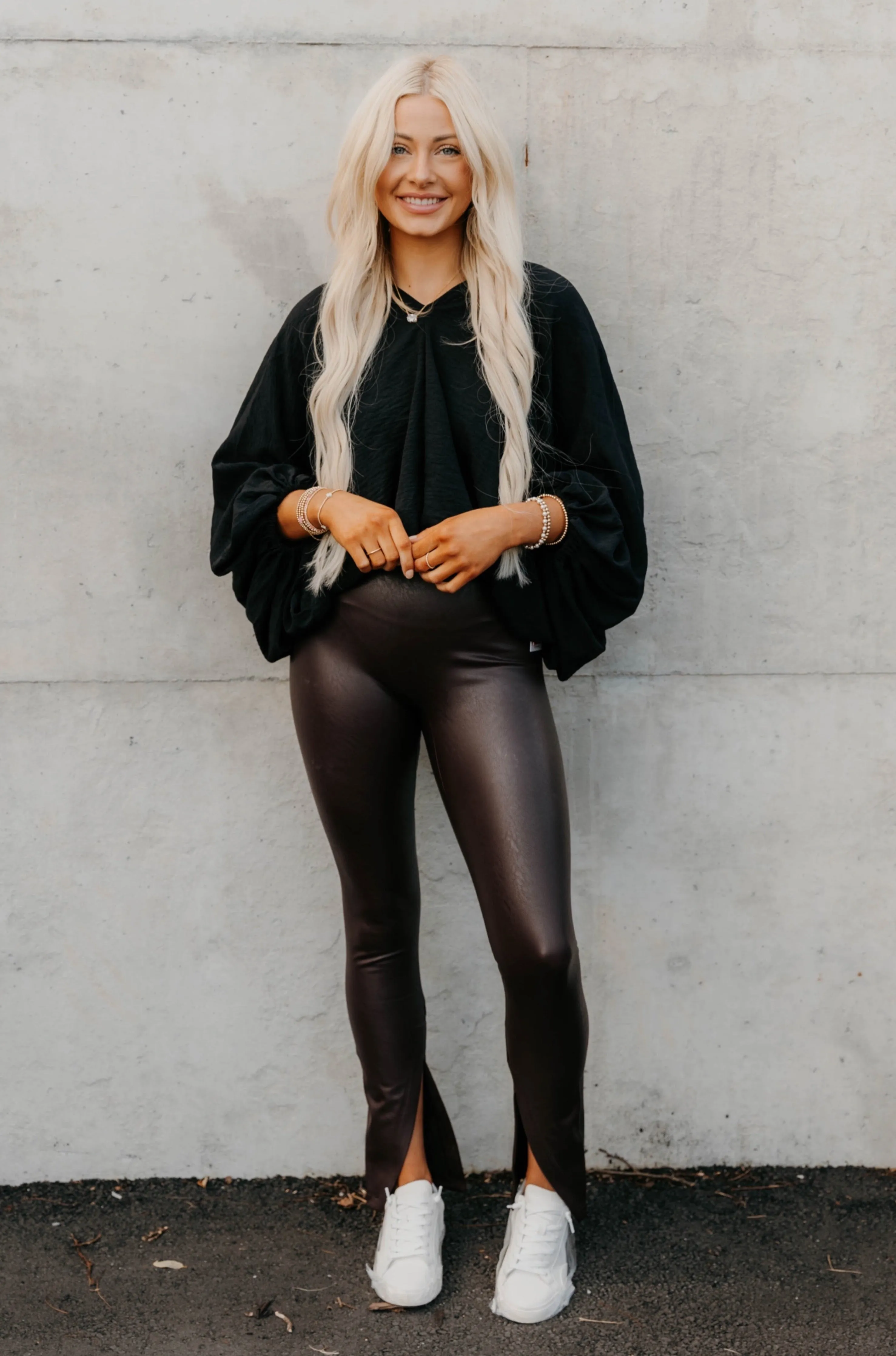 SPANX Leather-Like Front Slit Skinny