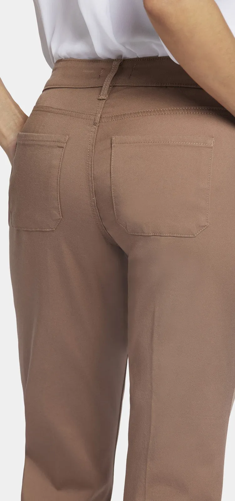 Straight Leg Ankle Trouser Bruin Stretch Twill | Baguette