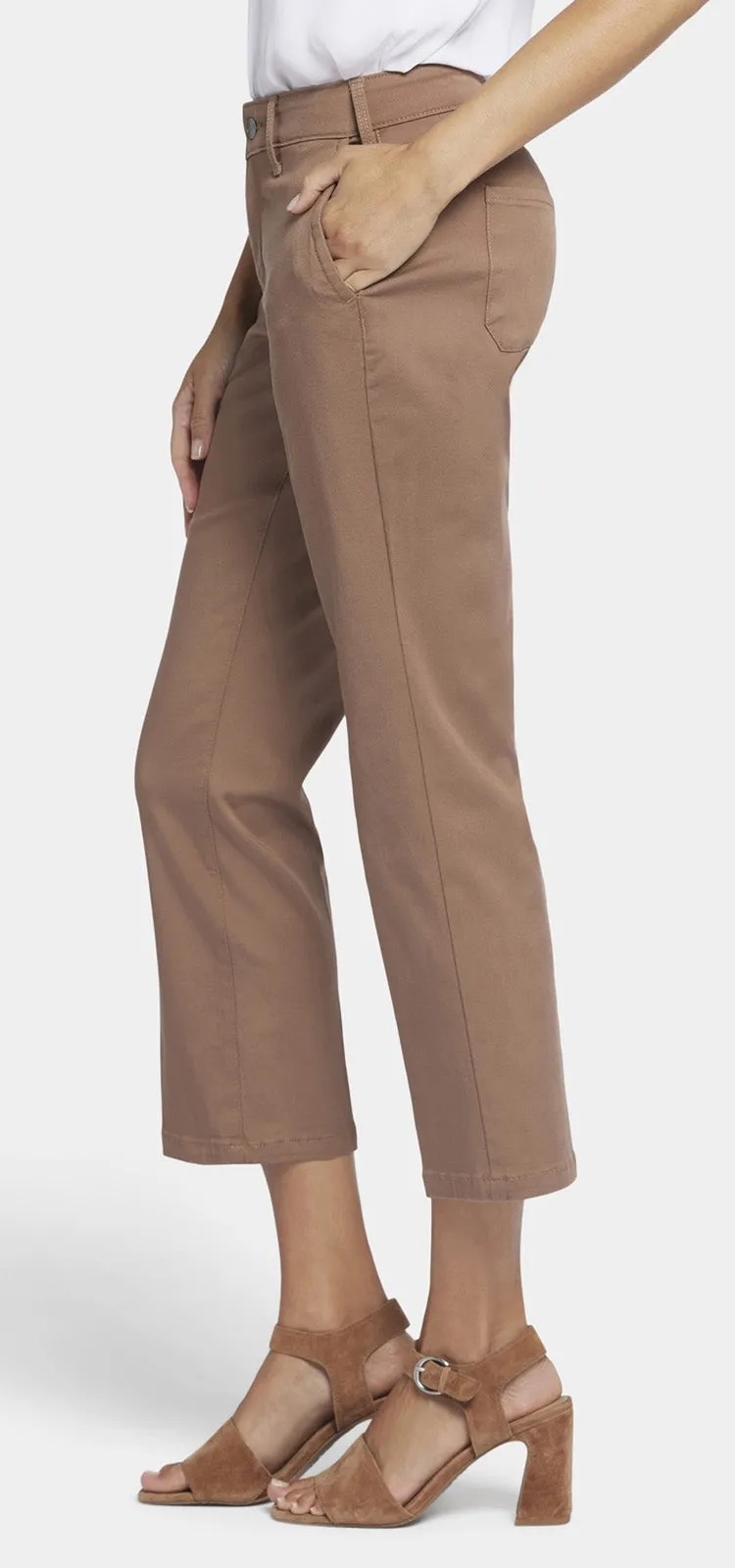 Straight Leg Ankle Trouser Bruin Stretch Twill | Baguette