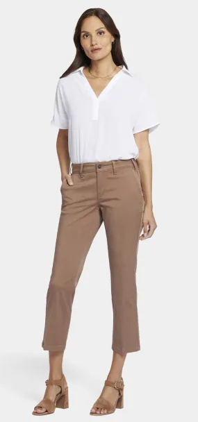 Straight Leg Ankle Trouser Bruin Stretch Twill | Baguette