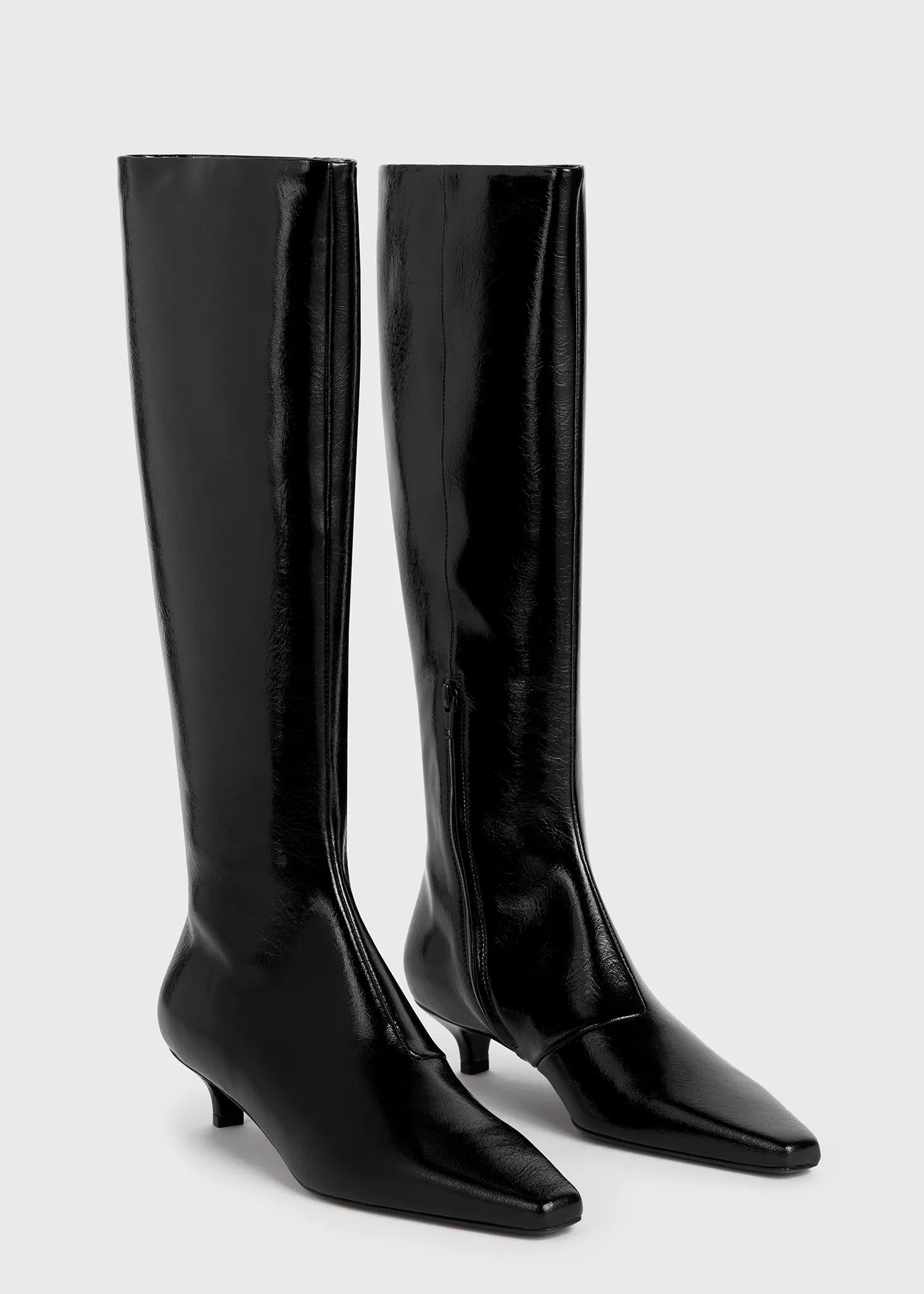 The Slim Knee-High Boot black patent